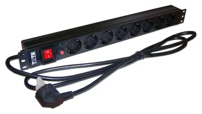 Блок распределения питания LanMaster TWT-PDU19-16A8P-3.0,  горизонт.размещ.,  SchukoХ8,  Тип вход. тока 16A,  3м