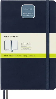 Блокнот Moleskine Classic Expended,  400стр,  без разлиновки,  твердая обложка,  синий сапфир [qp062expb20]