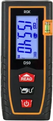 Лазерный дальномер RGK D50, 2 класс лазера, 635нм, луч красный [4610011871825]
