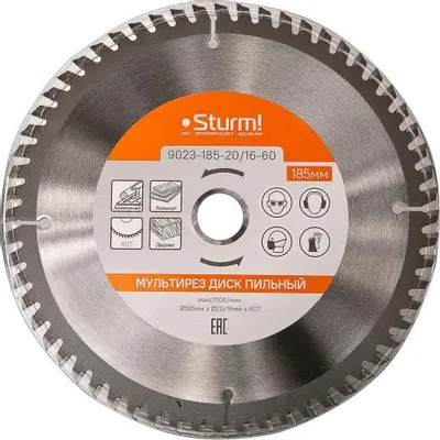 Пильный диск STURM! 9023-185-20/16-60,  универсальный,  185мм,  1.8мм, 20мм