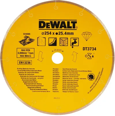 Алмазный диск DeWALT DT3734,  по керамике,  254мм,  1.6мм, 25.4мм [dt3734-xj]