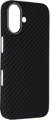 Чехол (клип-кейс) KONDIJAN Carbon, для Apple iPhone 16, черный/серый [kjcr-iph-16-ms-blk]