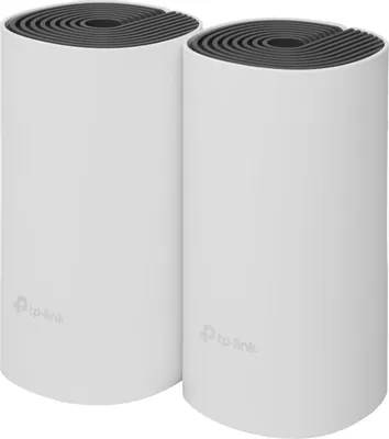 Бесшовный Mesh роутер TP-LINK Deco E4,  Wi-Fi 5,  AC1200,  2.4/5ГГц, 2 WAN/LAN, белый, 2 шт. в комплекте [deco e4(2-pack)]