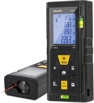 Лазерный дальномер Deli DL4170, 2 класс лазера, 670нм, луч красный