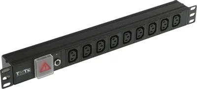 Блок распределения питания LanMaster TWT-PDU19-10A9C3,  горизонт.размещ.,  C13Х9,  Тип вход. тока 10A