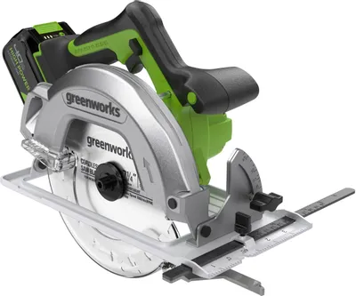 Циркулярная пила GREENWORKS GD24CS, 185мм, аккумуляторная, 24В, с 1 АКБ, с ЗУ [1500907cub]