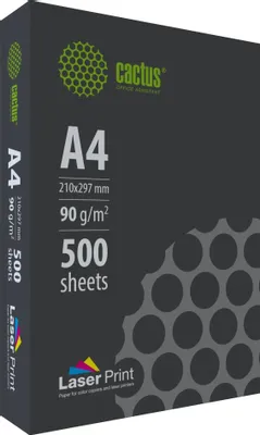 Бумага Cactus LaserPrint CS-LPA490500, A4, для лазерной печати, 500л, 90г/м2, белый