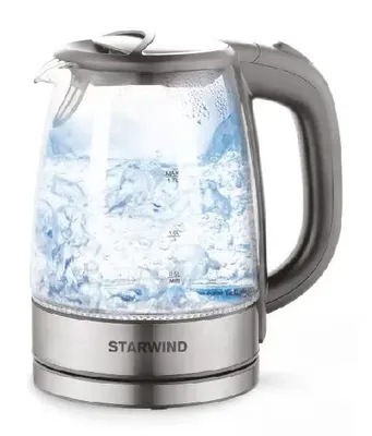 Чайник электрический StarWind SKG2315, 1.7л, стекло/металл/пластик