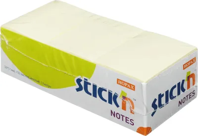 Блок самоклеящийся бумажный STICK`N 21005, 38x51, 100 л, пастель, желтый, 1шт
