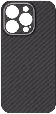 Чехол (клип-кейс) KONDIJAN Carbon, для Apple iPhone 14 Pro, черный/серый [kjcr-iph-14-pro-blk]