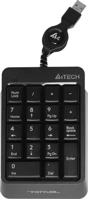 Числовой блок A4TECH Fstyler FK13, проводная, USB, мембранная, серый [fk13 usb ( grey)]