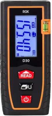 Лазерный дальномер RGK D30, 2 класс лазера, 635нм, луч красный [4610011870019]