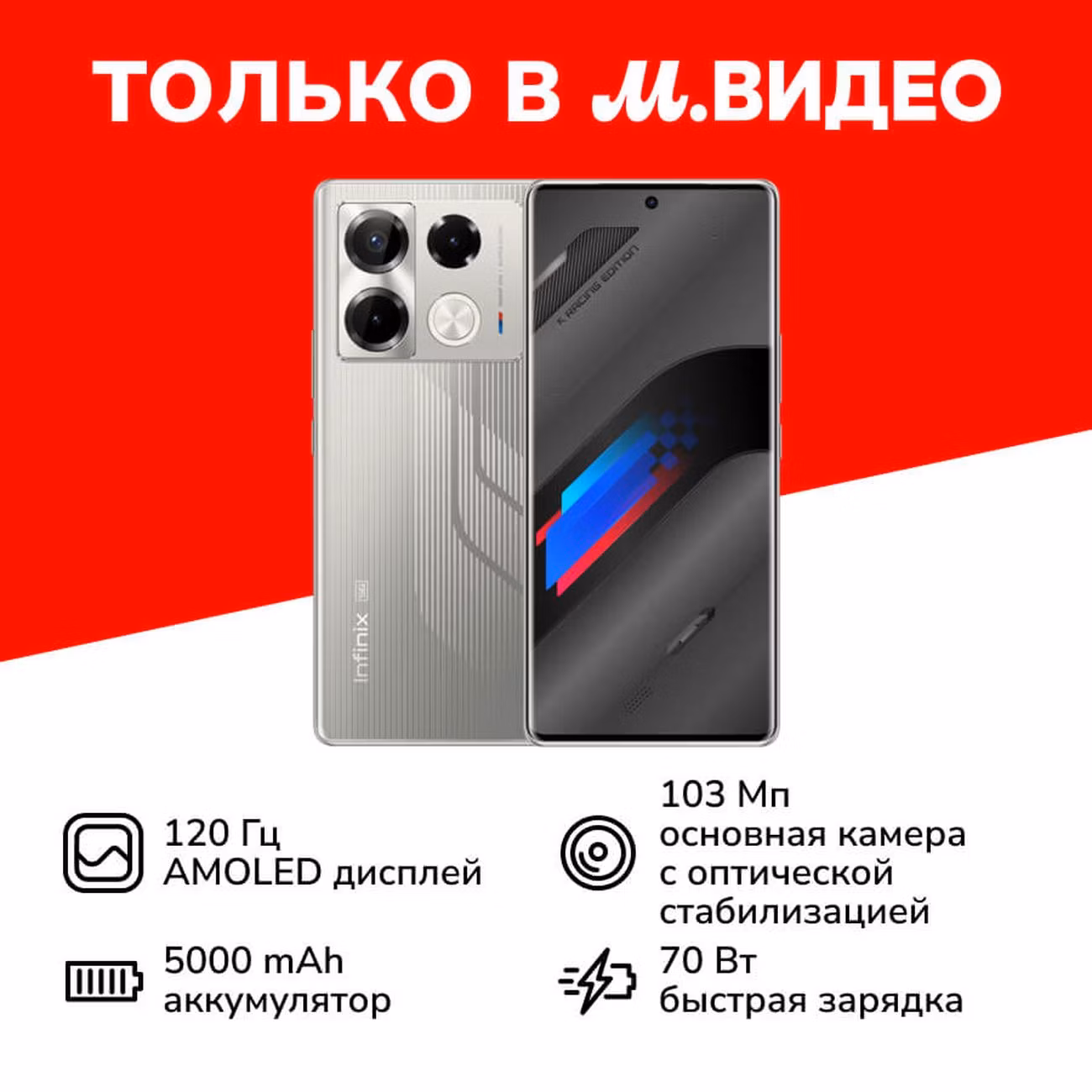 Смартфон Infinix NOTE 40 Pro 12/256GB Racing Grey