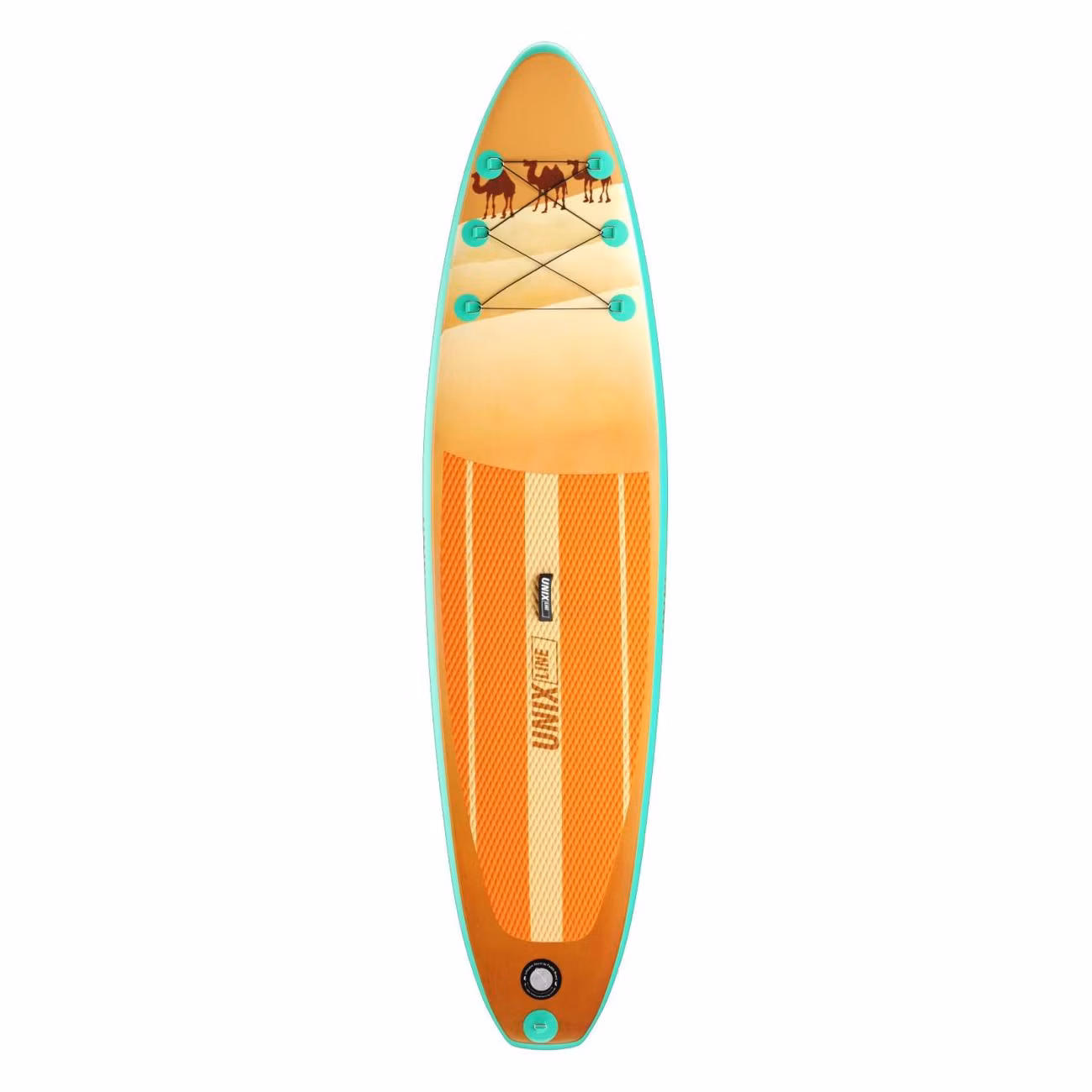 Сапборд / sup board надувной для плавания UNIX line Песчаная буря / Sand Storm (335 см) до 200 кг, двухслойный, с веслом, рюкзак, 3 плавника, насос с монометром