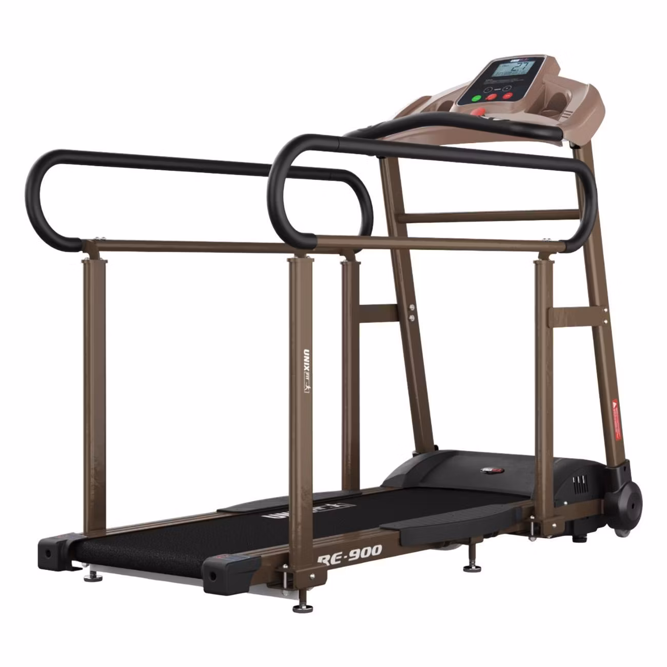 Беговая дорожка для реабилитации UnixFit RE-900 с поручнями, для дома, мощность 1,75 л.с., до 140 кг, беговое полотно 124x40 см, скорость 0,32-8 км/ч