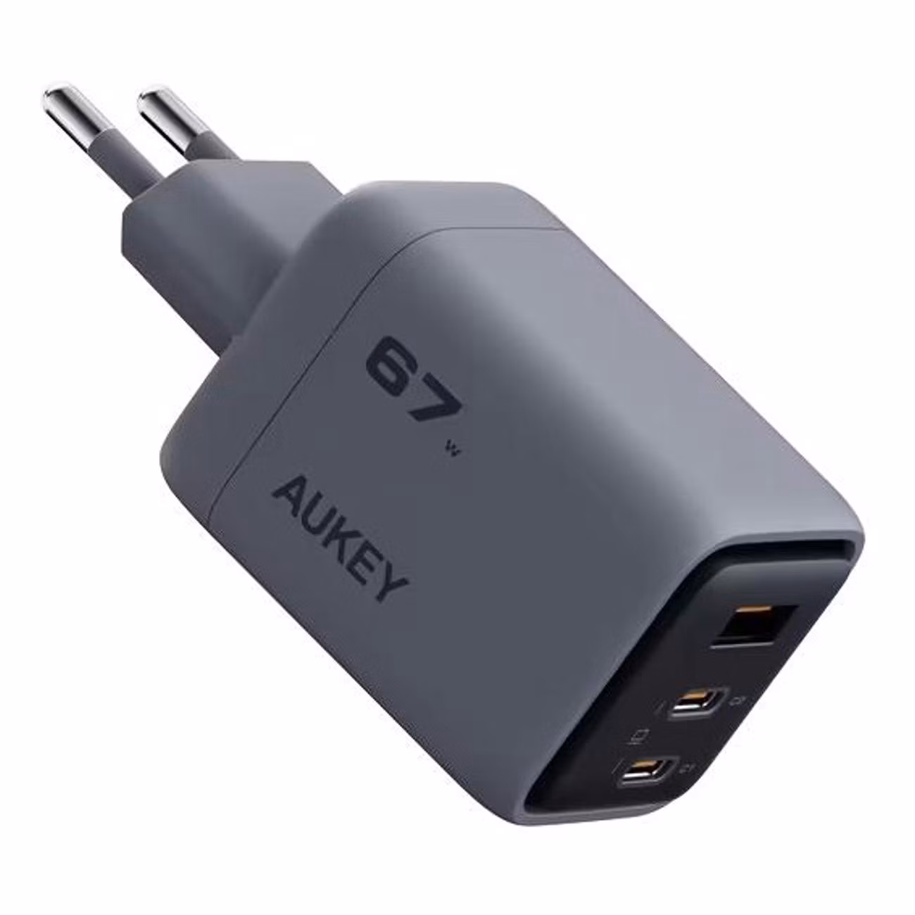 Сетевое зарядное устройство Aukey Comet Mнержавеющая сталь 67W (PA-C3) серый