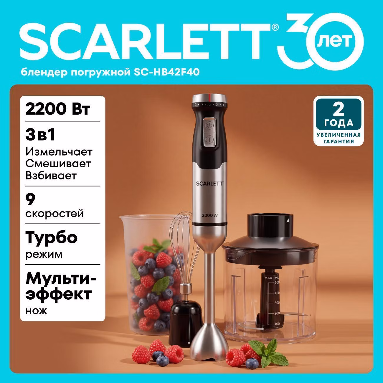 Блендер погружной Scarlett SC-HB42F40