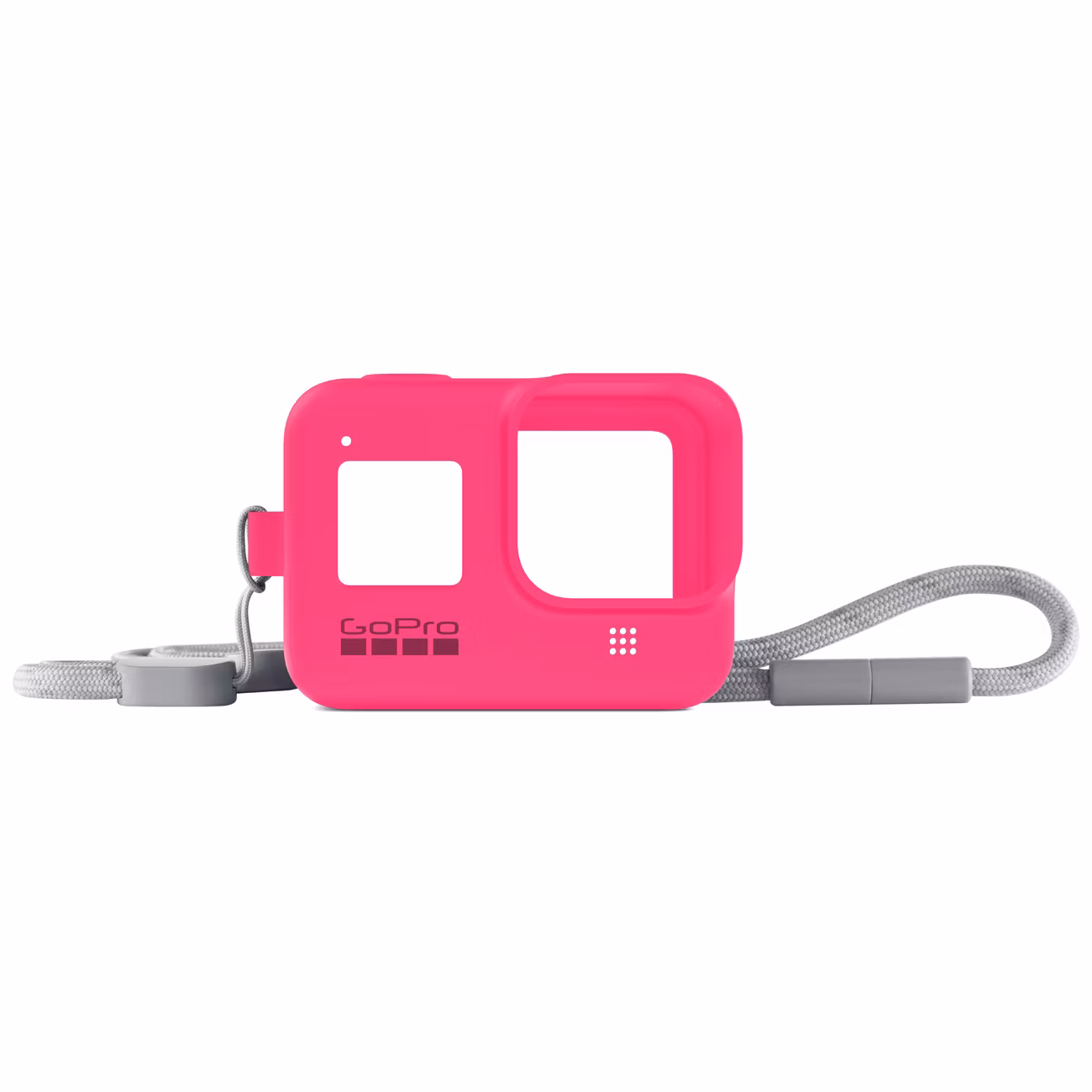 Силиконовый чехол с ремешком GoPro Sleeve + Lanyard HERO8 Neon розовый (AJSST-007)