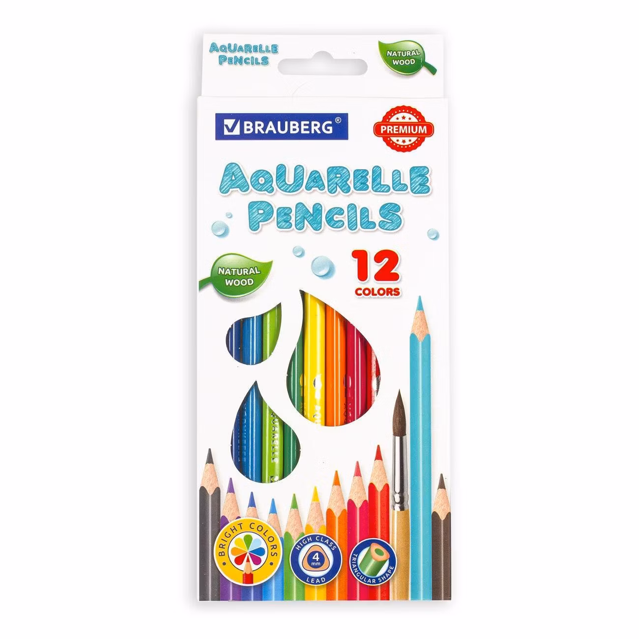 Набор карандашей Brauberg PREMIUM AQUARELLE 12 цветов 181671