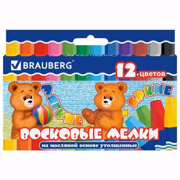 Восковые мелки Brauberg 12цв (222970)