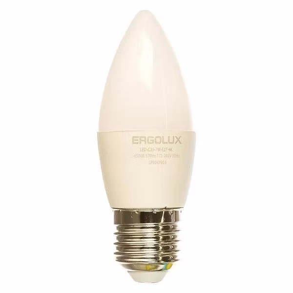 Лампочка Ergolux LED-C35-7W-E27-4K (10 шт.)
