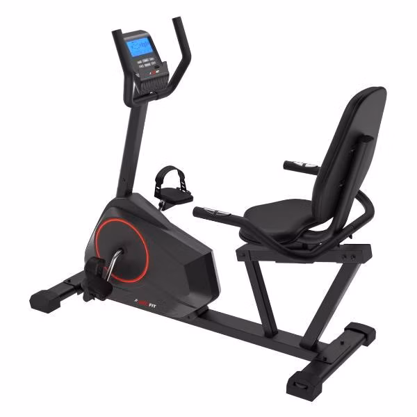 Велотренажер горизонтальный для дома UnixFit BR-390Е, электромагнитный, маховик 6 кг, до 130 кг, кардио тренажер
