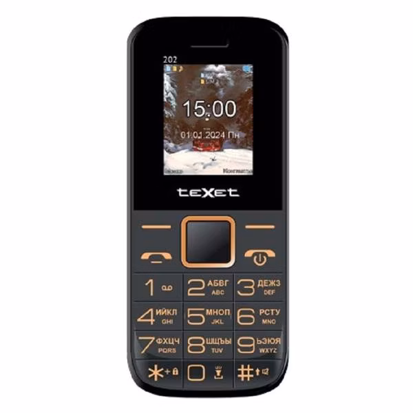 Мобильный телефон teXet TM-202 черный