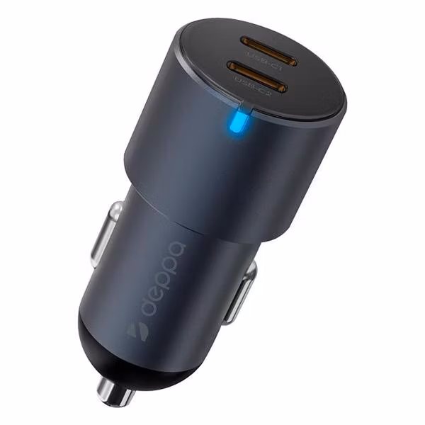 Автомобильное зарядное устройство Deppa 2xUSB-C PowerDelivery 60W