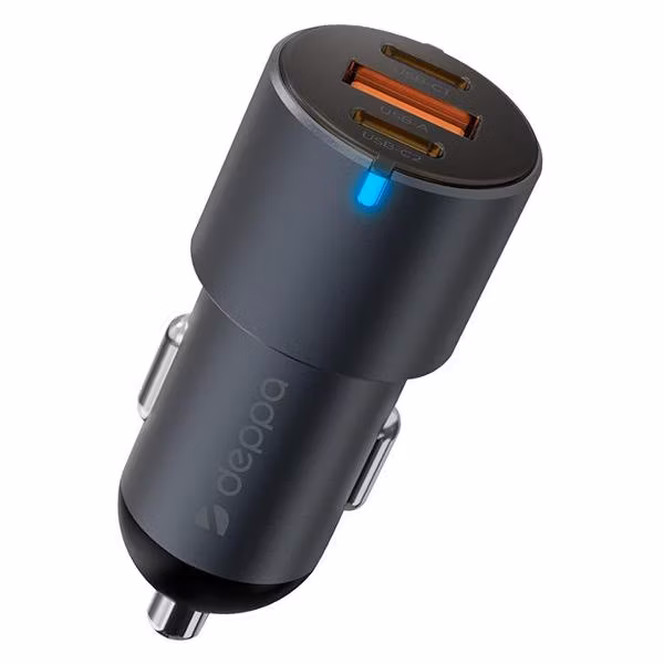 Автомобильное зарядное устройство Deppa USB-A+2xUSB-C PowerDelivery 60W