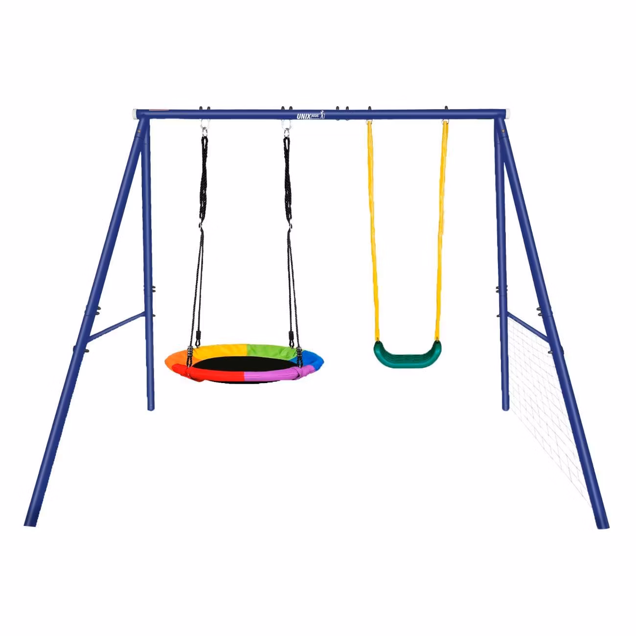 Игровой комплекс UNIX Kids с качелями для улицы, детский игровой комплекс с футбольными воротами уличный для малышей
