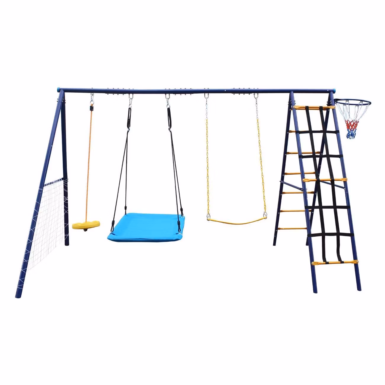 Игровой комплекс UNIX Kids с качелями для улицы, детский игровой комплекс с футбольными воротами уличный для малышей