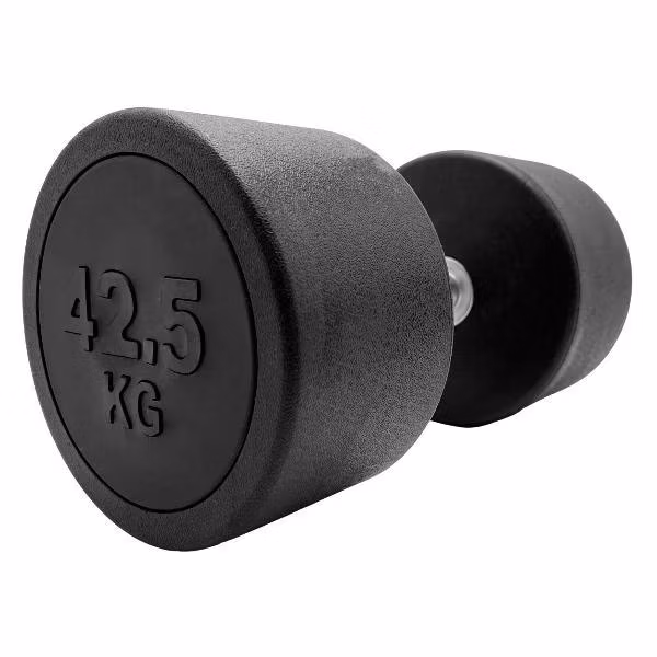 Гантель UnixFit профессиональная / PRO круглая обрезиненная 42,5 кг, металлическая спортивная гантель неразборная, 1 шт.