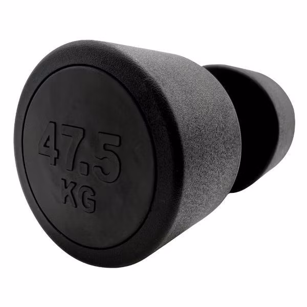 Гантель UnixFit профессиональная / PRO круглая обрезиненная 47,5 кг, металлическая спортивная гантель неразборная, 1 шт.