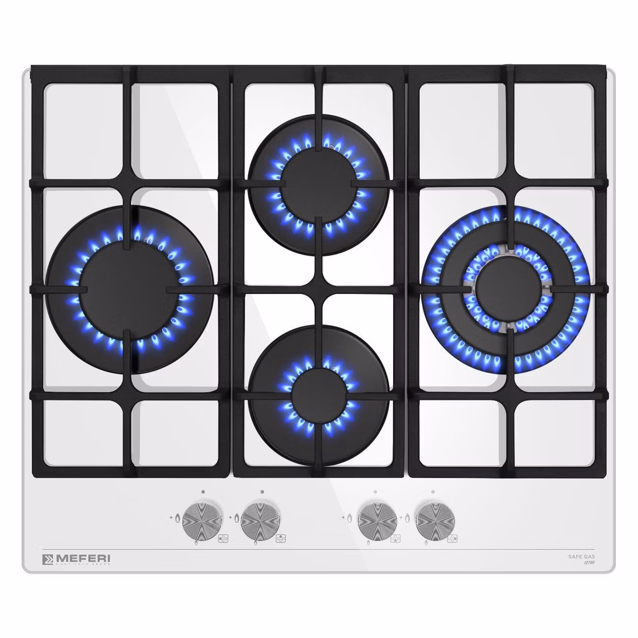 Варочная панель газовая MEFERI MGH604WH GLASS ULTRA 4 конфорки