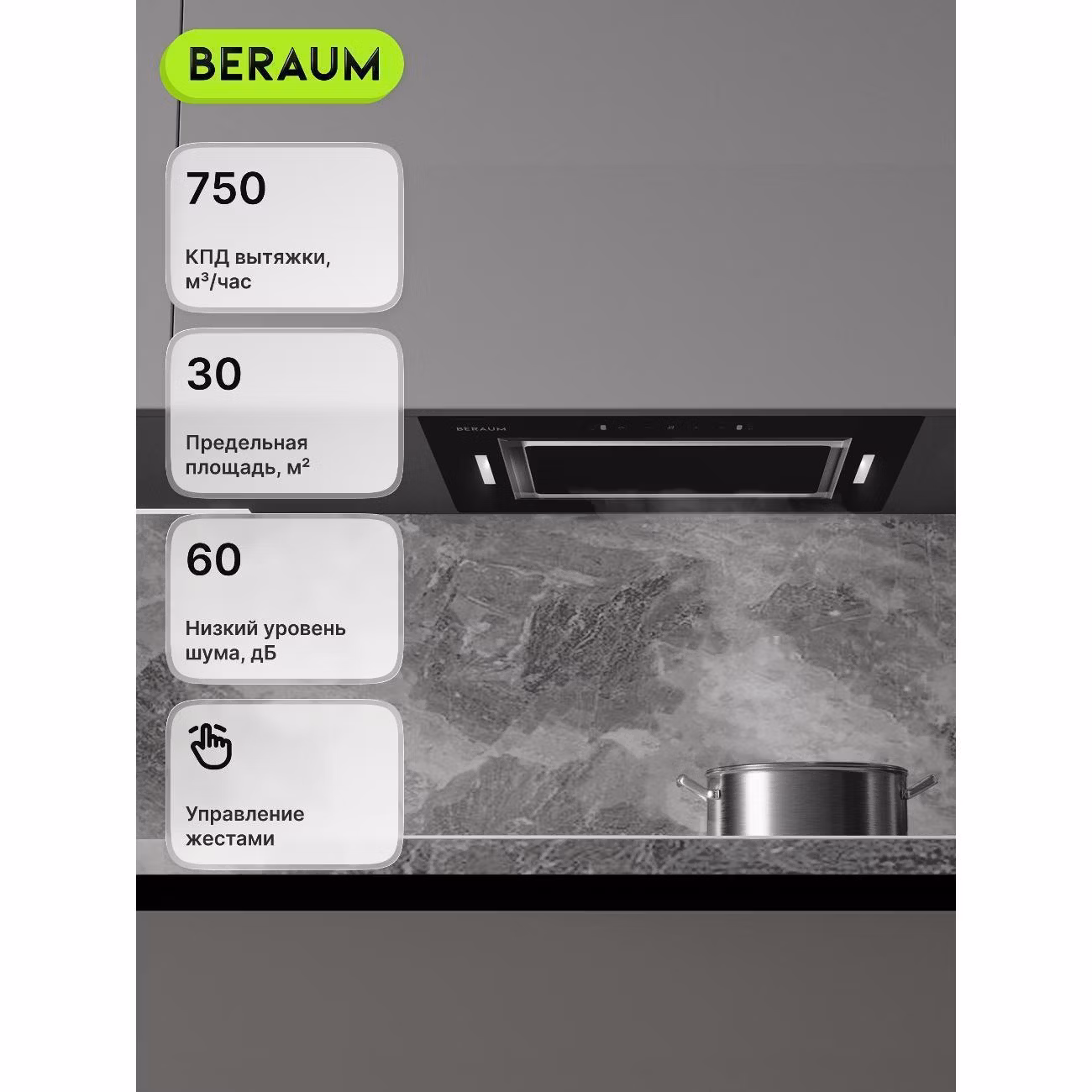 Вытяжка встраиваемая Beraum HK-5G302B