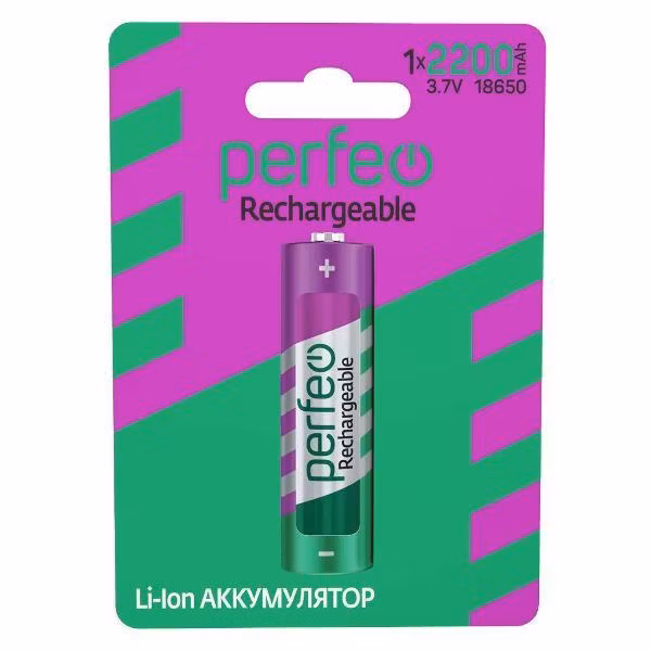 Аккумулятор Li-ion Perfeo 18650 2200mAh/1BL 3.7V (PF_C3318)
