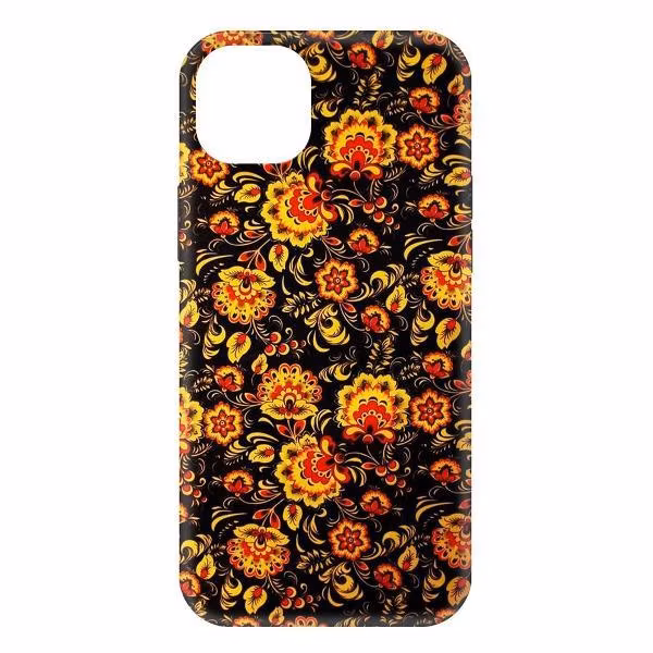 Чехол для смартфона, телефона Krutoff Хохлома для iPhone 15 Plus черный (477526)