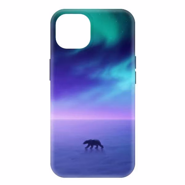 Чехол для смартфона, телефона Krutoff Северное Сияние для iPhone 15 черный (477353)