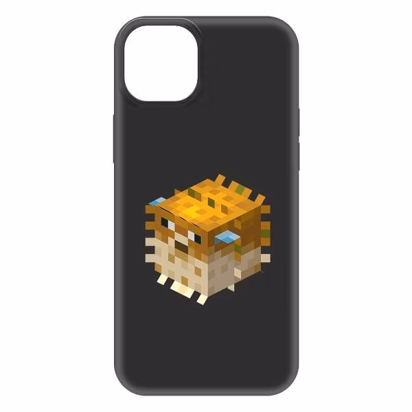 Чехол для смартфона, телефона Krutoff Minecraft-Иглобрюх для iPhone 15 Plus черный (477405)