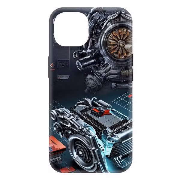 Чехол для смартфона, телефона Krutoff Моторы для iPhone 15 черный (477367)