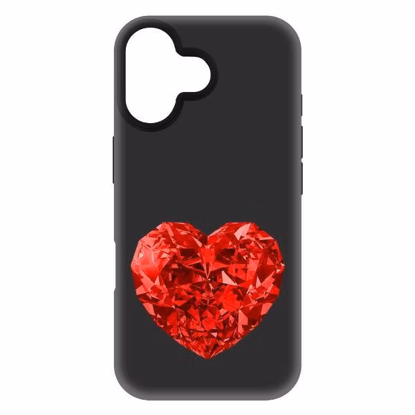 Чехол для смартфона, телефона Krutoff Рубиновое сердце для iPhone 16