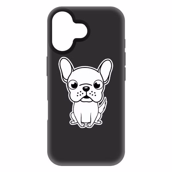 Чехол для смартфона, телефона Krutoff Черно-белый щенок для iPhone 16 (572581)