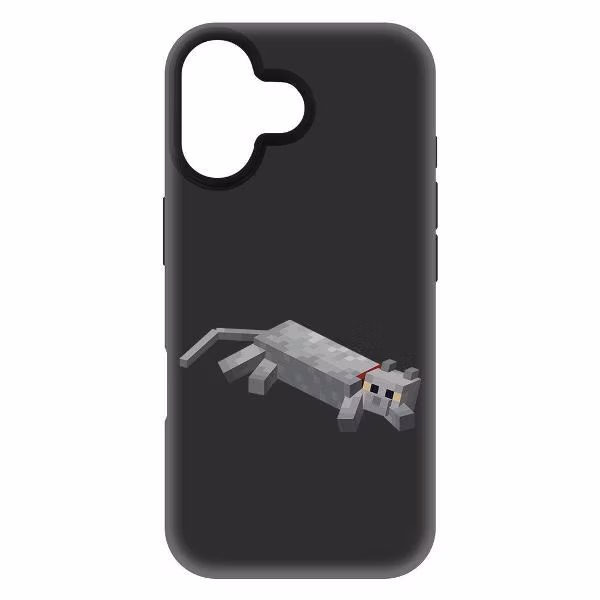 Чехол для смартфона, телефона Krutoff Minecraft-Кошка для iPhone 16 черный (572557)