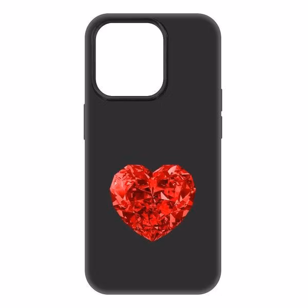 Чехол Krutoff Рубиновое сердце для iPhone 15 Pro
