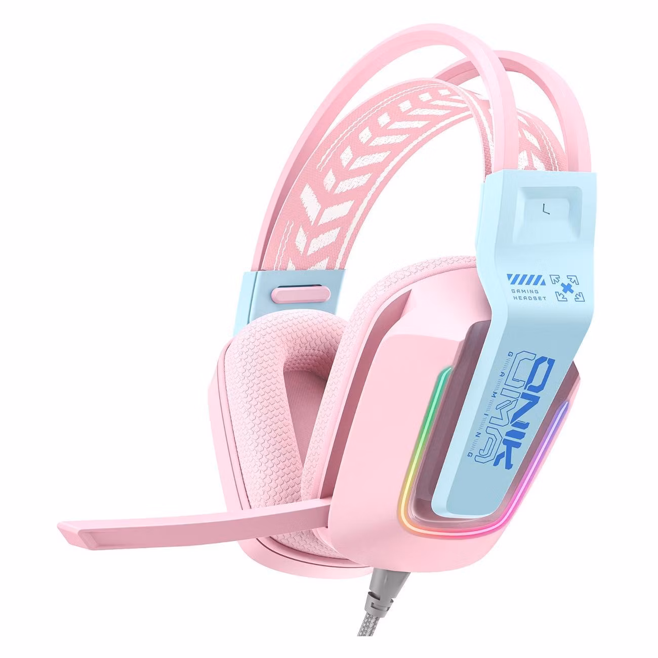 Наушники игровые с микрофоном Onikuma X13 Cyber розовый