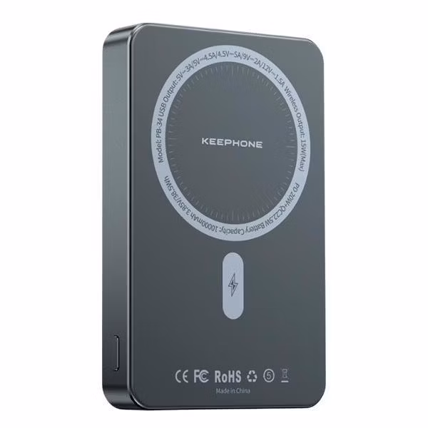 Портативный аккумулятор Keephone Lucci 10000 mAh повербанк MagSafe графитовый