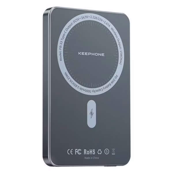 Портативный аккумулятор Keephone Lucci 5000 mAh повербанк MagSafe графитовый