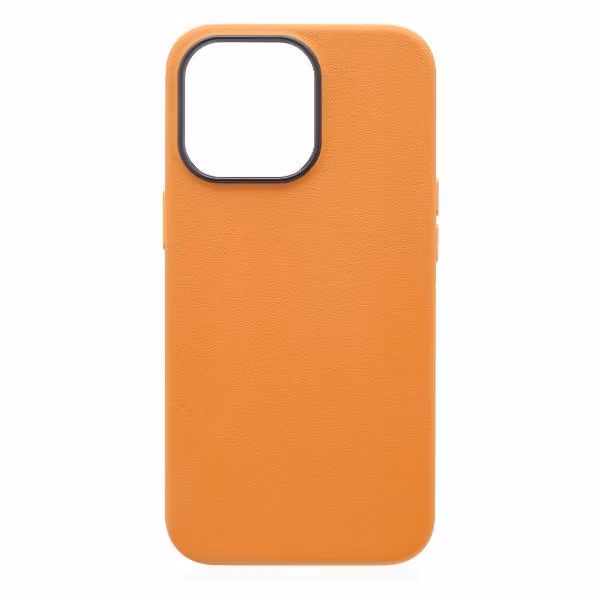 Чехол Leather Co. с MagSafe для iPhone 15 Pro Max (New line) оранжевый
