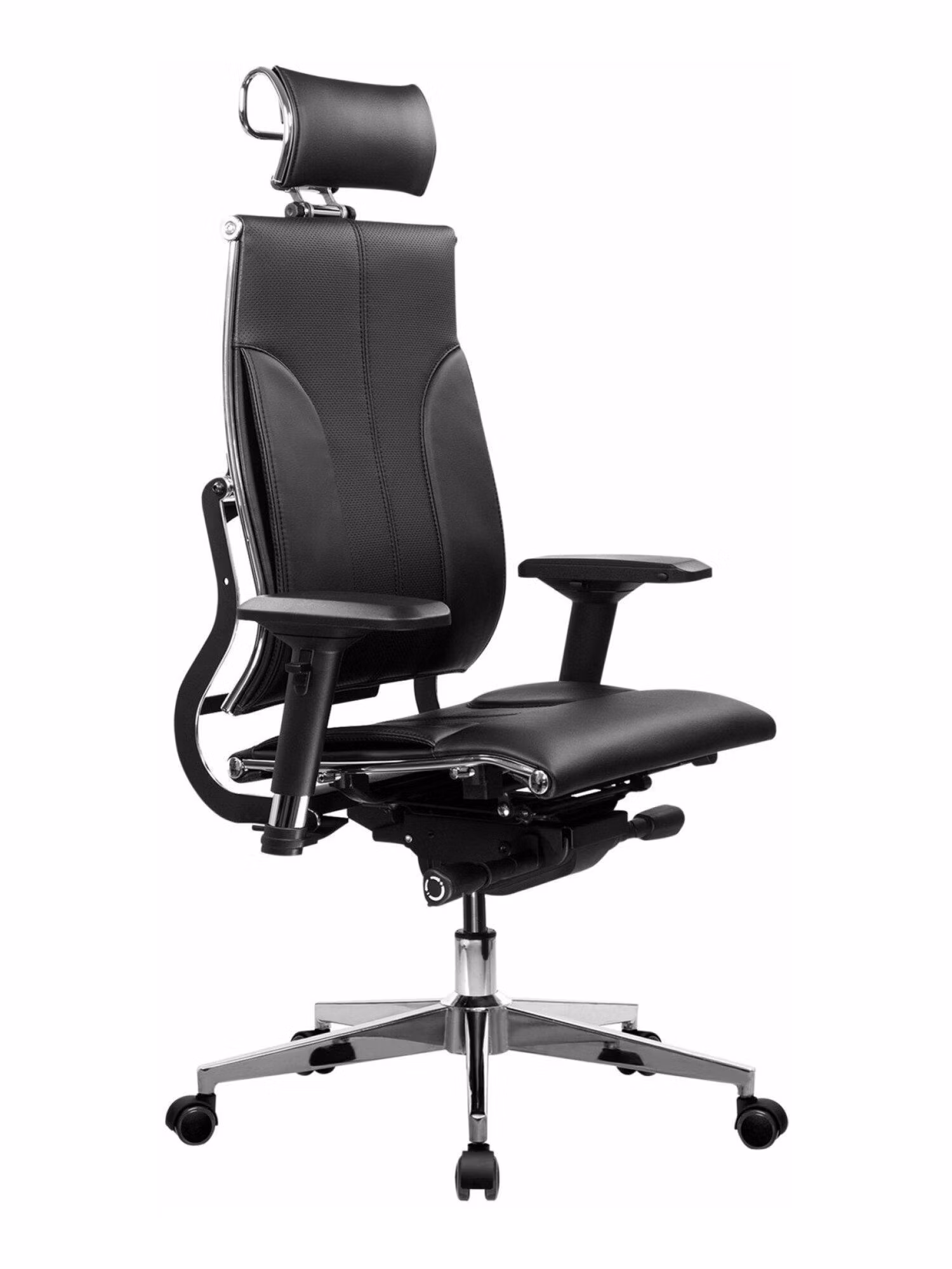 Кресло МЕТТА "YOGA" Y 2DM B2-10D, 2D спинка, 3D подголовник, 4D подлокотники, экокожа, черное