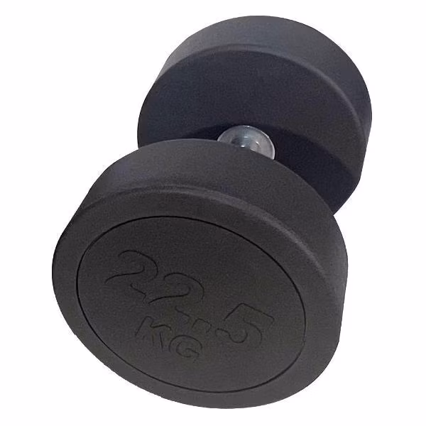 Гантель UnixFit профессиональная / PRO круглая обрезиненная 22,5 кг, металлическая спортивная гантель неразборная, 1 шт.